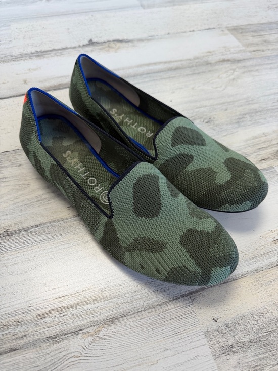 Rothy's Shoes - Rothy's Olive Green Camo Knit Flats with Blue Trim
